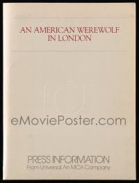 7a453 AMERICAN WEREWOLF IN LONDON presskit '81 David Naughton, John Landis, cool info!