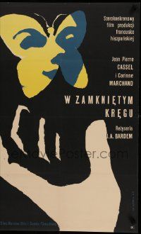 7b825 NOTHING EVER HAPPENS Polish 23x33 '65 Juan Antonio Bardem, hand & butterfly by Wiktor Gorka!