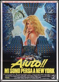 7y885 MANNEQUIN II Italian 1p '91 different Spataro art of Kristy Swanson in New York City!