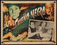 7y105 BLACK SLEEP Mexican LC R60s c/u of Lon Chaney Jr. choking girl, cool different border art!