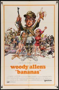 7z083 BANANAS 1sh '71 great artwork of Woody Allen by E.C. Comics artist Jack Davis!