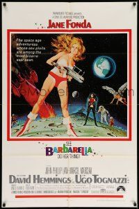 7z090 BARBARELLA 1sh '68 sexiest sci-fi art of Jane Fonda by Robert McGinnis, Roger Vadim!