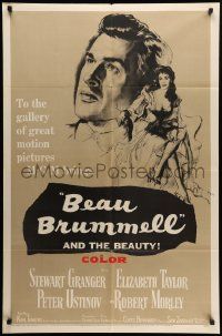 7z100 BEAU BRUMMELL 1sh '54 art of Elizabeth Taylor & Stewart Granger!