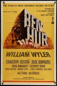 7z114 BEN-HUR 1sh R69 William Wyler classic religious epic, cool chariot art!