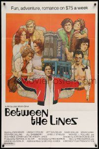 7z116 BETWEEN THE LINES 1sh '77 Richard Amsel artwork, John Heard, fun, adventure & romance!