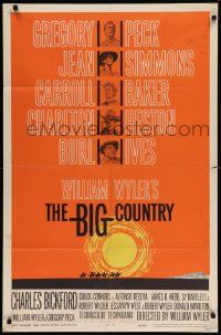 7z117 BIG COUNTRY style B 1sh '58 Gregory Peck, Charlton Heston, William Wyler classic!