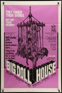 7z118 BIG DOLL HOUSE 1sh '71 artwork of Pam Grier whose body was caged, but not her desires!