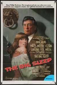 7z121 BIG SLEEP 1sh '78 art of Robert Mitchum & sexy Candy Clark by Richard Amsel!