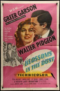 7z134 BLOSSOMS IN THE DUST 1sh R50 fighting lady Greer Garson, Walter Pidgeon!