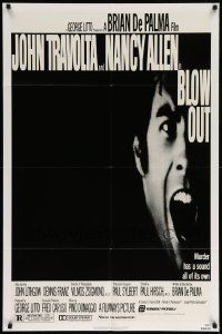 7z135 BLOW OUT 1sh '81 John Travolta, Brian De Palma, murder has a sound all of its own!