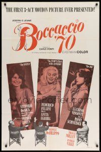 7z140 BOCCACCIO '70 1sh '62 sexy Loren, Ekberg & Schneider, plus Fellini, De Sica & Visconti!