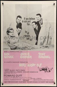 7z150 BOYS' NIGHT OUT 1sh '62 James Garner, Tony Randall & sexy Kim Novak!