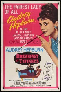 7z153 BREAKFAST AT TIFFANY'S 1sh R65 luscious Audrey Hepburn is the Fairest Lady of all!