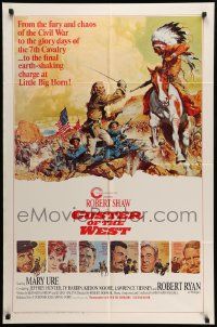 7z244 CUSTER OF THE WEST style A 'regular' 1sh '68 Shaw, Battle of Little Big Horn, Frank McCarthy!