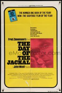 7z249 DAY OF THE JACKAL 1sh '73 Fred Zinnemann assassination classic, master killer Edward Fox!