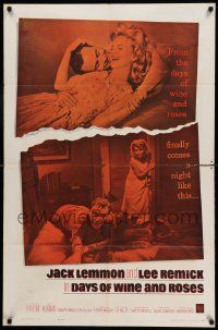 7z252 DAYS OF WINE & ROSES 1sh '63 Blake Edwards, alcoholics Jack Lemmon & Lee Remick!