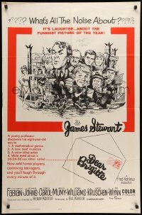 7z256 DEAR BRIGITTE 1sh '65 Jimmy Stewart, Fabian, Brigitte Bardot, Jack Davis artwork!