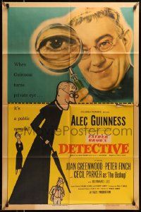 7z264 DETECTIVE 1sh '54 great close-up image & artwork of Alec Guinness!