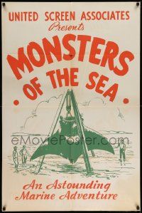 7z266 DEVIL MONSTER 1sh R30s Monsters of the Sea, cool artwork of giant manta ray!