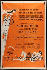 7z279 DON GIOVANNI 1sh '56 Mozart, Salzburg Festival, really cool artwork!