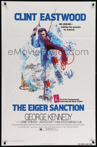 7z291 EIGER SANCTION 1sh '75 Clint Eastwood's lifeline was held by the assassin he hunted!