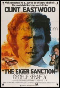 7z292 EIGER SANCTION English 1sh '75 Clint Eastwood's job was to find him & kill him, Mascii art!