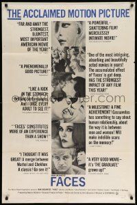 7z313 FACES 1sh '68 John Cassavetes cult classic, Gena Rowlands, Seymour Cassel