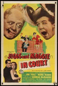 7z464 JIGGS & MAGGIE IN COURT 1sh '48 Joe Yule, Renie Riano, plus George McManus cartoon art!