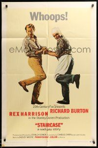 7z822 STAIRCASE int'l 1sh '69 Stanley Donen, Rex Harrison & Richard Burton in a sad gay story!