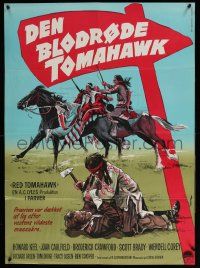 8b581 RED TOMAHAWK Danish '66 the prairie blazes with the West's worst massacre, K. Wenzel!