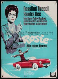 8b584 ROSIE Danish '68 there's only one wonderful, wacky Rosalind Russell, Stevenov artwork!