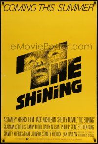 8b081 SHINING advance English 1sh '80 Stanley Kubrick, Jack Nicholson, Duvall, Saul Bass art!