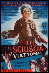 8b357 SHOESHINE Finnish '57 Vittorio De Sica's classic Sciuscia, wonderful art by R.V.!