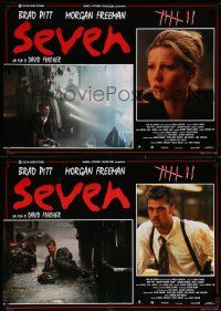 8b411 SEVEN set of 4 Italian 18x26 pbustas '95 David Fincher, Morgan Freeman, Brad Pitt!