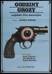 8b464 TERRORISTS Polish 23x33 '76 wild different Krzysztof Nasfeter art of revolver with eyeball!