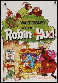 8b812 ROBIN HOOD Yugoslavian 19x27 '76 Walt Disney's cartoon version, the way it REALLY happened!