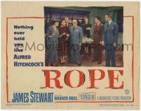 8f853 ROPE LC #2 '48 James Stewart & entire cast gathered around Cedric Harwicke, Alfred Hitchcock