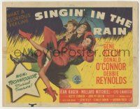 8f333 SINGIN' IN THE RAIN TC '52 classic art of Gene Kelly, Donald O'Connor & Debbie Reynolds!