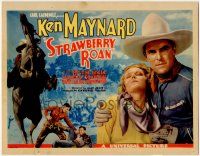 8f342 STRAWBERRY ROAN TC '33 Ken Maynard riding Tarzan & protecting pretty Ruth Hall!