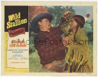 8f986 WILD STALLION LC '52 close up of Ben Johnson in death struggle with Native American Indian!