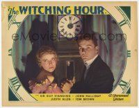 8f990 WITCHING HOUR LC '34 wonderful moody image of young lovers in front of grandfather clock!