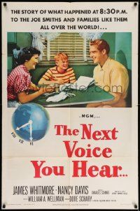 8g550 NEXT VOICE YOU HEAR 1sh '50 James Whitmore, Nancy Davis & God on the radio!