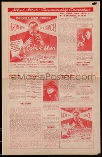 8h460 COSMIC MAN pressbook '59 Bruce Bennett, & Paul Langton, poster art!