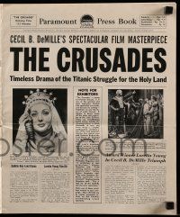 8h464 CRUSADES pressbook R48 Cecil B DeMille, Loretta Young, lots of cool advertising images!