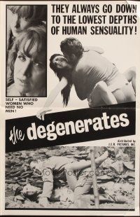 8h470 DEGENERATES pressbook '67 sexy women who need no men, they always go down!