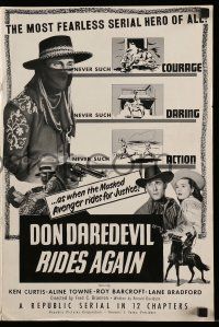 8h476 DON DAREDEVIL RIDES AGAIN pressbook '51 Republic serial in 12 chapters, most fearless hero!