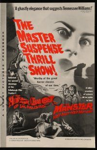 8h486 EYES WITHOUT A FACE/MANSTER pressbook '62 horror double-bill, master suspense thrill show!