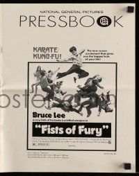 8h492 FISTS OF FURY pressbook '73 Bruce Lee, Tang shan da xiong, kung fu!