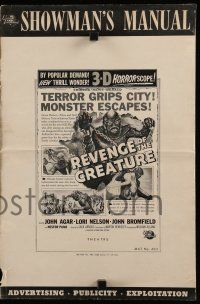 8h748 REVENGE OF THE CREATURE pressbook '55 lots of 3-D ads & info about both releases!