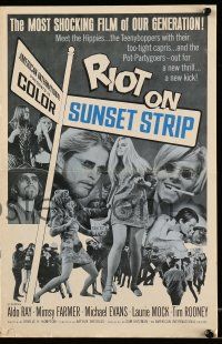 8h753 RIOT ON SUNSET STRIP pressbook '67 hippies with too-tight capris, crazy pot-partygoers!